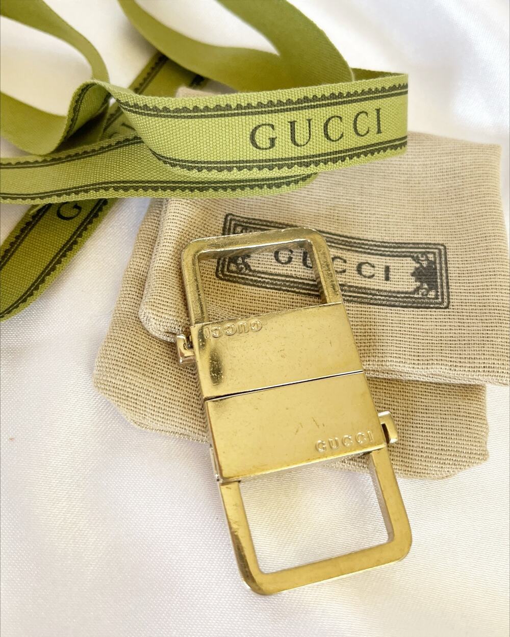 GUCCI Belt Buckle Vintage Unisex Sterling Silver Logo